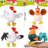 6 Pieces Mini Plush Furry Animal Toys Soft Plush Horse Pig Cattle Rabbit Dog Sheep Hen Doll Stuffed Plush Animals for People Over 3+(Chicken and R...