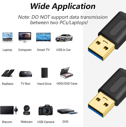 Tan QY USB 3.0 A to A Male Cable 10Ft, USB Male to Male Cable Double End USB Cord Compatible with Hard Drive Enclosures, DVD Player, Laptop (10FT)...
