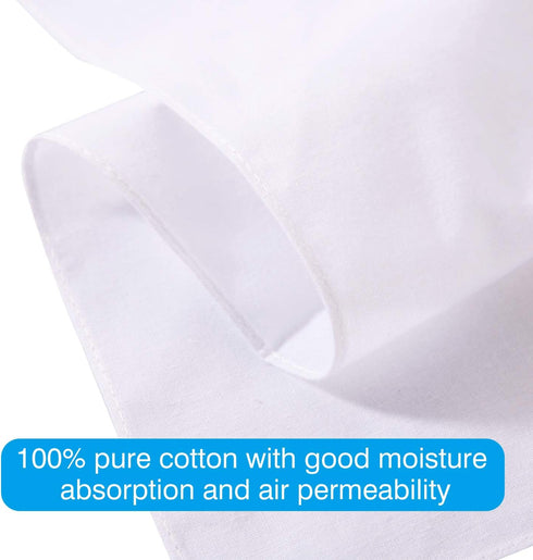 Men's Handkerchiefs 18 Pack 100% White Cotton Solid White Hankie...