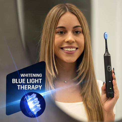 Sparx - Toothbrush Replacement Heads, Brush Heads with Blue Light Therapy for Gum Care, Replacement Brush Heads, Black, 1 Pack...