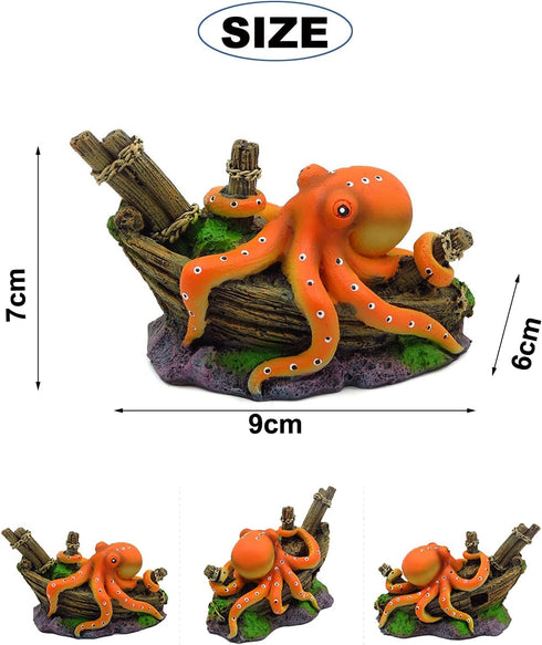 Adventure! Cute Little Diver Fish Tank Decorations, 3 Pack Floating Aquarium Decoration, Funny Fish Tank Decor, Retro Old Octopus Wreck Ornament A...
