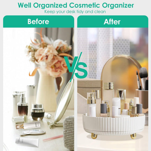 Perfume stand Organizer, 360 Degree Rotating Lazy Susan Cosmetic Desk Storage Lotions Display Case Round Gift Tray with Large Capacity, for Your J...