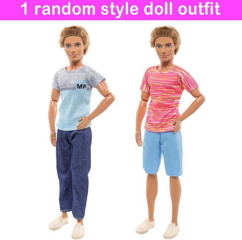 11 PCS Doll Travel Playset for Boy Doll 1 Outfit 1 Backpack 1 Guitar 1 Laptop 1 Cellphone 1 Pad 1 Sunglasses 1 Headset 3 Accessories for 12 Inch B...