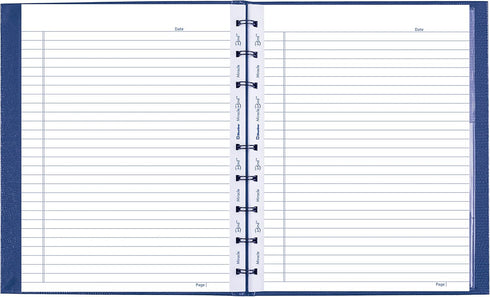 Blueline MiracleBind™ Notebook, Lizard-Like Hard Cover, 9.25" x 7.25", 150 Pages, Indigo Blue (AF9150.82)...