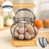 Egg basket-Farmhouse Round Wire Egg Baskets for Fresh Egg With Handle,Metal Egg Collecting Basket for Gathering Fresh Egg,Basket for Countertop Ho...