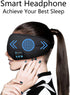Wireless Sleep Mask,SKEYEOL Sleep Headphones,Adjustable&Washable Music Travel Sleeping Headset with Built-in Speakers Microphone Hands-free for Ai...