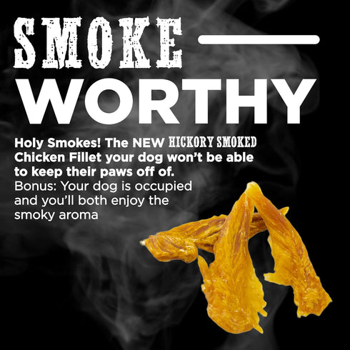 Premium Hickory Smoked Chicken Jerky Dog Treats - Dehydrated Chicken Breast Fillet Treats for Dogs - No Additives 100% Natural Protein, Chicken Je...