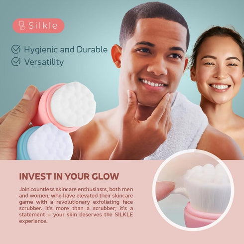 Silicone Face Scrubber - Versatile Skincare Essential for Gentle Facial Cleansing, Exfoliation and Scrub - Exfoliating Face Wash and Cleanser Brus...