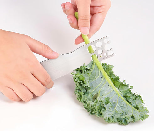 Herb Stripper Stainless Steel Kitchen Herb Leaf Stripping Tool Metal Herb Pealer LooseLeaf Kale Razor for Kale, Chard, Collard Greens, Thyme, Basi...