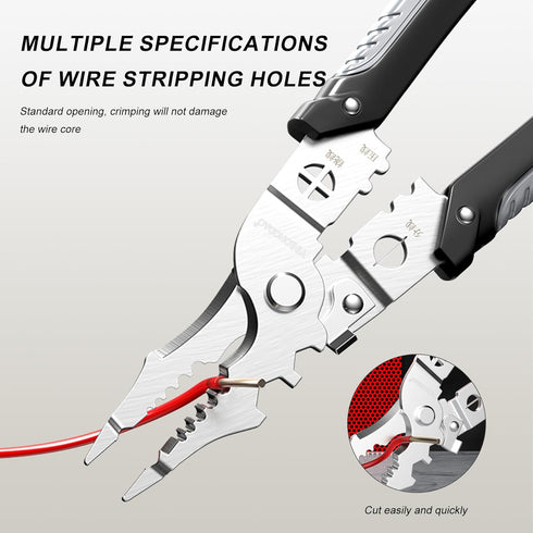 10-in-1 Multifunctional Wire Stripper Tool, 8 inch Wire Crimping Tool, Professional Electrical Cable Cutter Pliers for Stripping Cutting and Crimp...