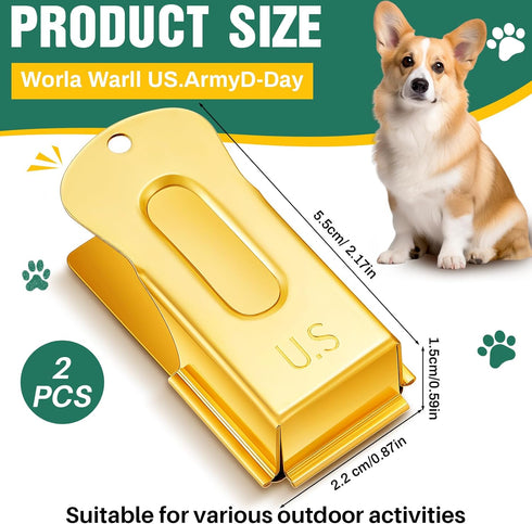 2 Pieces Brass Pet Training Clicker Signaling Cricket Clicker Metal Dog Clicker for Puppy Cats Trainer Pet Owners (Gold)...