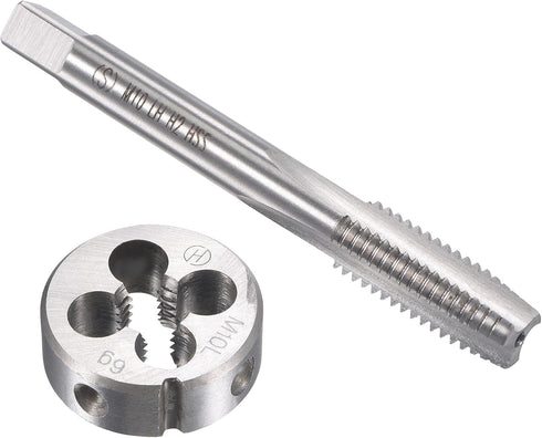 uxcell M10 x 1.5mm Metric Left Hand Tap and Die Set, Machine Thread Screw Tap with Round Threading Die, Tap & Die Kit for Nut Screw Bolt Thread Re...