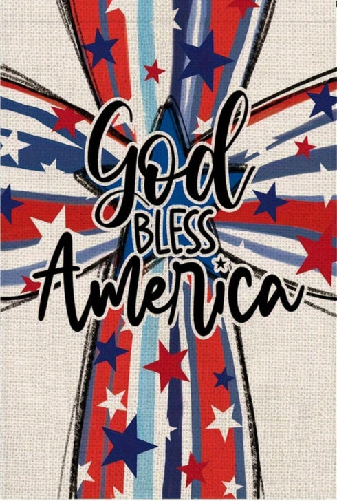 Garden Flag,Garden Decor Garden Flags 12x18 Double Sided 2024 Patriotic Decorations Lawn Flags for Outside,God Bless America Flag Summer Garden Fl...
