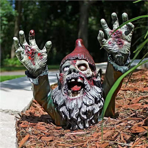 ZWFDC Resin Zombie Gnomes Garden Gnomes Garden Decor, for Garden Sculptures & Statues Outdoor Decorations for Patio Walking Dead Gnome Zombie Gnom...