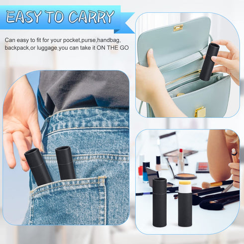 12 Pcs 0.3 oz Paperboard Lip Balm Tubes,Push-Up Style,Empty Kraft Paper Lipstick Tube,Biodegradable Round Solid Perfume Lotion Lip Gloss Container...