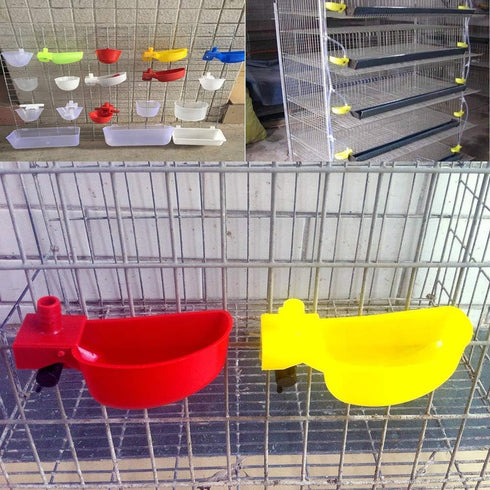 12Pcs Quail Water Cups Pigeon Automatic Bird Waterer for Cage Hang Drinker Breeding Poultry Drinking Bowls(Red)...