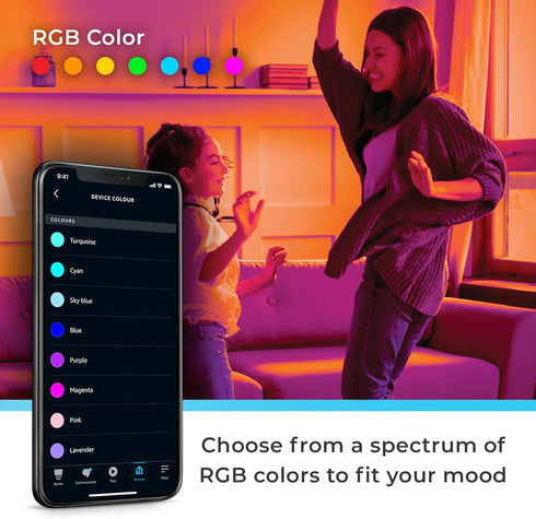 Globe Electric 50594 Works with Alexa Only Wi-Fi Smart Multicolor Changing RGB Tunable White Frosted LED Light Bulb, Voice Activated, 2000K - 5000...