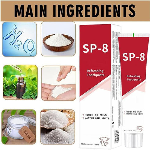 SP-8 Ultra Whitening Toothpaste,Sp8 Brightening Toothpaste,Sp-8 Toothpaste Fresh Breath,Brightening & Stain Removing Toothpaste (2PCS)...