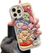 Compatible with iPhone 14 Pro Cute Case, TPU Leather Phone Emboss Cartoon case Soft Rubber Shockproof Protective for iPhone 14 Pro Case Cover for ...