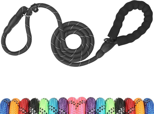 Slip Lead 6 FT for Medium and Large Dogs,Puppy Dog Training Leash Heavy Duty,No Pull Reflective Nylon Dog Leash,Rope Training Leash for Dogs That ...