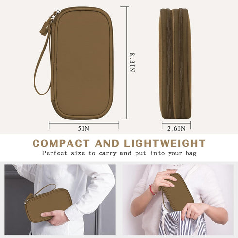 FYY Electronic Organizer, Travel Cable Organizer Bag Pouch Electronic Accessories Carry Case Portable Waterproof Double Layers Storage Bag for Cab...