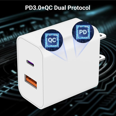 USB C Charger iPhone Charger Fast Charging 3Pack 20W PD+QC3.0 USB A Dual Port Wall Charger Block with 6FT USB C to Lightning Cable Compatible with...