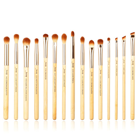 Jessup Eye Makeup Brushes Set, Premium Synthetic Eyeshadow Blending Concealer Eyebrow Eyeliner Brush, 15pcs Labeled Bamboo Make Up Brushes T137...