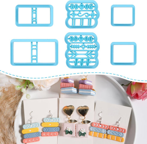 Books Polymer Clay Cutters - 6 Pcs Clay Cutters for Polymer Clay Jewelry, 3D Books Polymer Clay Jewelry Cutters, Miniature Books Clay Earring Cutt...
