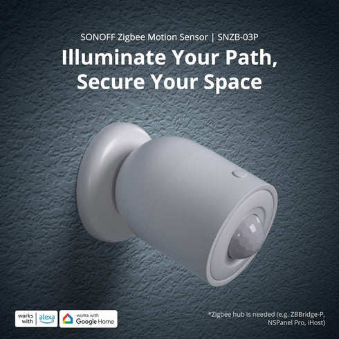 SONOFF SNZB-03P Zigbee Motion Sensor, 3-Year Battery Life, for Alert System and Automations Wireless Motion Detector, SONOFF Zigbee Bridge Require...