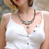 Boho Necklace Woman Tribal Layered Necklace Retro Boho Style Turquoise Necklace Braided Necklace for Woman Retro Fashion Adjustable Hemp Cords Woo...