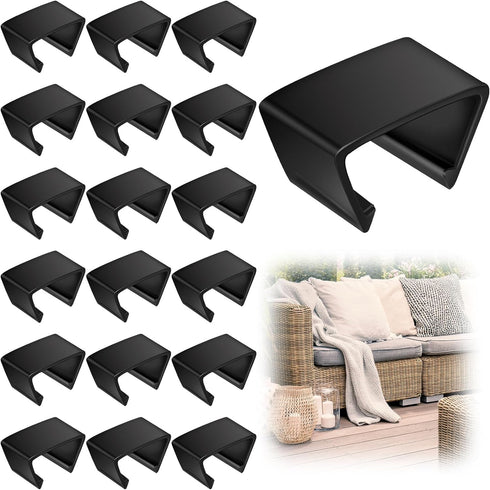 Blulu 16 Pieces Patio Furniture Clips Outdoor Furniture Sofa Clips 2.4 D x 1.4 W x 1.22 H Rattan Clamps Wicker Chair Fasteners, Connect The Sectio...