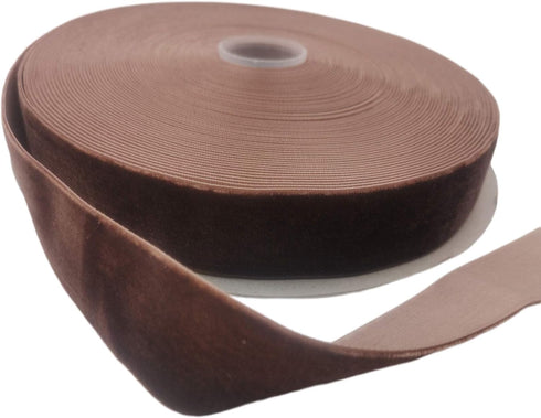 Nylon Velvet Ribbon Single Faced,1 Inch X 25Yards Spool (Brown)...