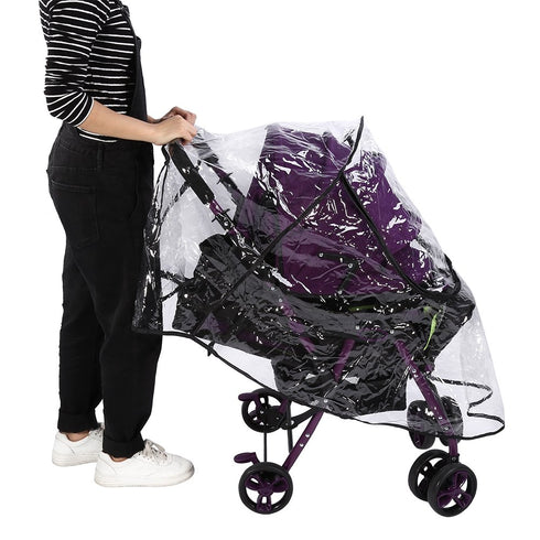 GOTOTOP Baby Stroller Cover PVC Universal Waterproof Baby Stroller Rain Cover Dust Wind Shield Pram Accessory 21.7 x 29.5 x 15.7inch...