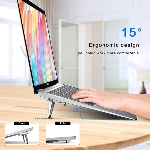 Laptop Stand Portable, Zinc Alloy Laptop Mini Stand, Laptop Riser Invisible, Ergonomic Laptop Stand Cooling Suitable for 12-20 Inches Laptop (Pair...
