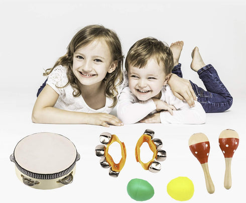 Toddler Musical Instrument, Wooden Percussion Instruments Tambourine for Kids Toddlers, Musical Toys Set for Boys and Girls...