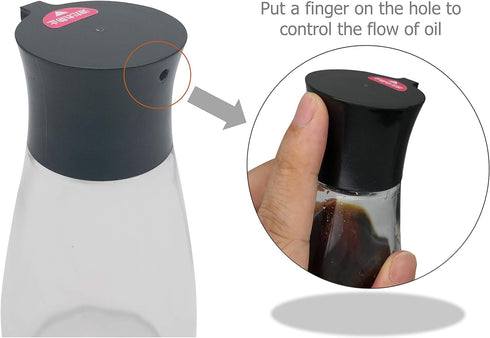Excelity Cruet Dispenser Set for Olive Oil Vinegar Soy Sauce with Elegant Glass Bottle Kitchen Cooking Barbecue Tool...