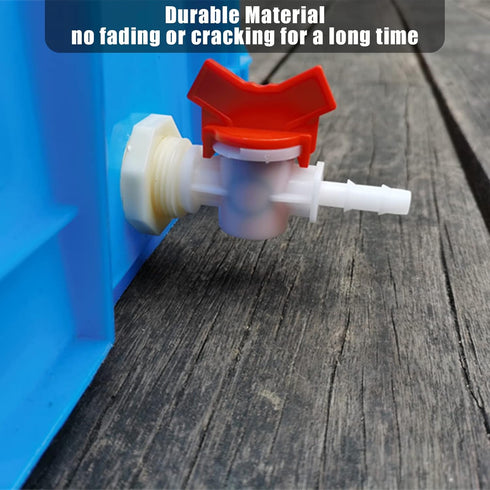 Rabbit Watering System Bucket Connector Kit to ID 5/16" Hose Include Bulkhead Fitting, Barb Ball Valve and Mesh Washe...