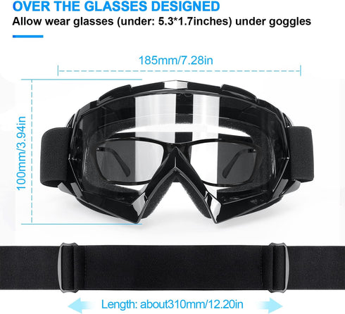 surpassme Motorcycle Goggles UV Protection Ridding Glasses for Motocross Dirt Bike...