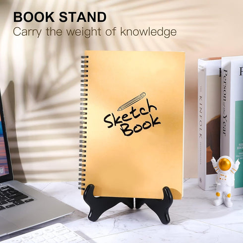 3 Pcs Wooden Display Stand Decorative Plate Stands Plate Holder Picture Frame Stand Black Easel Stand for Display Pictures Cook Books Art Certific...