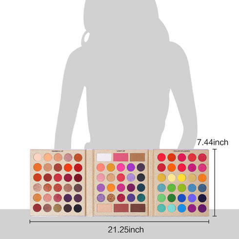 UCANBE Pretty All Set Eyeshadow Palette Holiday Gift Set Pro 86 Colors Makeup Kit Matte Shimmer Eye Shadow Highlighters Contour Blush Powder All I...