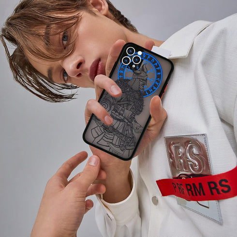 Cool Viking Phone Case with Viking Warrior 3D Embossed Compatible for iPhone 11 Pro Max Clear Frosted Trendy Phone Case...