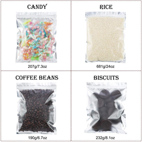 Blulu 100 Pieces Resealable Foil Proof Bags Scent Proof Flat Pouch Clear Smell Sealable Packing Bags Iridescent for Food Storage Snack Jewelry(7 x...