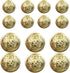 14 Piece Metal Blazer Button Set - for Blazer, Suits, Sport Coat, Uniform, Jacket (Gold)18mm 23mm...