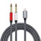 Lightning to Dual 6.35mm 1/4" TS Mono Stereo Y-Cable Splitter Lightning to Dual 1/4 inch Audio Cable Compatible for iPhone14/13/12/11/X/8/7/iPad,A...