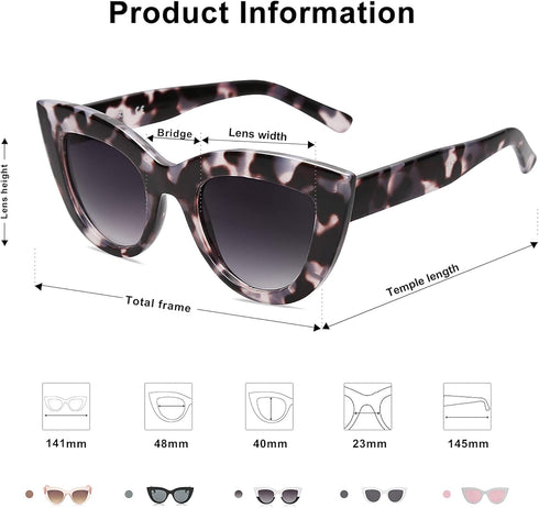 SOJOS Retro Small Vintage Cat Eye Sunglasses for Women Cute Fashion UV400 Sunnies SJ2939...