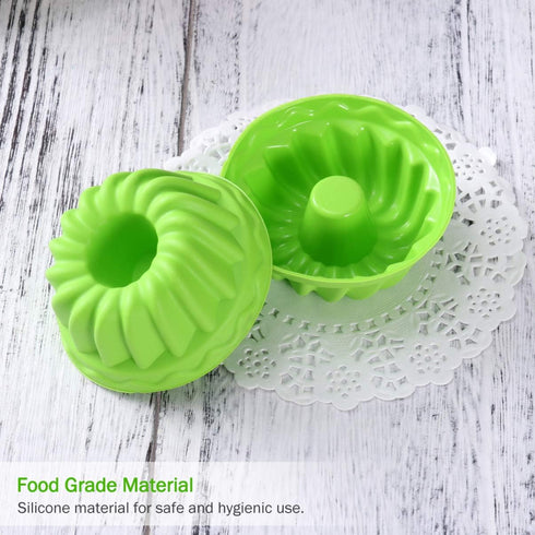 12Pcs Silicone Fluted Cake Mould Non-Stick Round Baking Pan for Cake Gelatin Mousse Bread (2.55 * 2.55 * 1.18 Inch)...