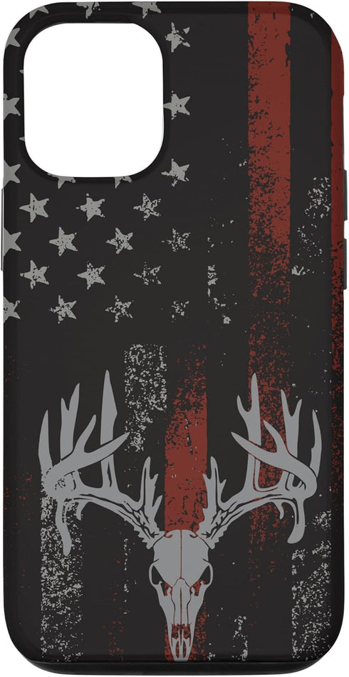 iPhone 12/12 Pro American Flag Whitetail Deer Buck Hunting USA FLAG Hunter Case...