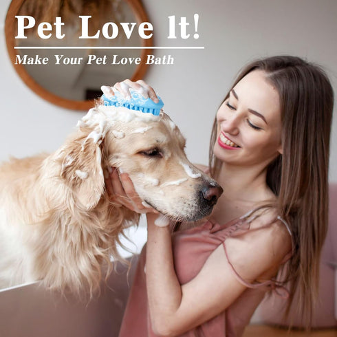 2PCS Dog Bath Brush | Dog Scrubber for Bath | Dog Shampoo Brush | Dog Washing Brush | Dog Shower Brush with Adjustable Handle,Suitable for Pets De...