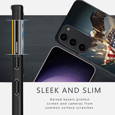 Compatible with Samsung Galaxy S23 Case American Flag Eagle Pattern Phone Case for Boys Girls Aldults, Soft TPU Shockproof Anti-Scratch Case Desig...