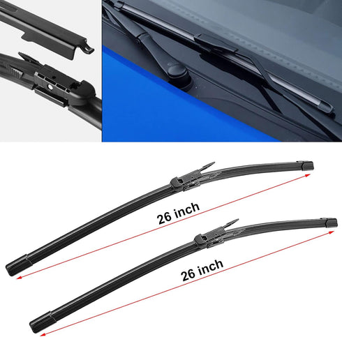 Windshield Wiper Blades for Audi Q7 2007-08/2015 Original Equipment Replacement - Pinch Tab 26"+26" OE# 4L1955425B, 4L1955426A...